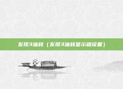 发现3油耗(发现3油耗显示就设置)