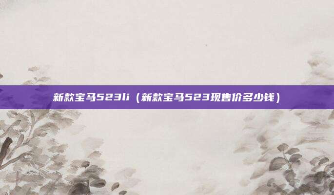新款宝马523li(新款宝马523现售价多少钱)