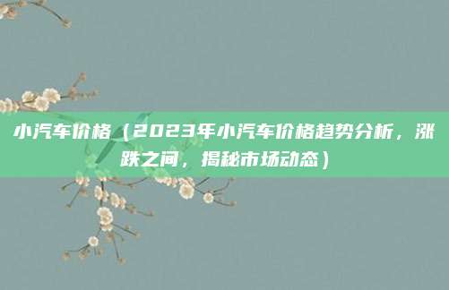 小汽车价格(2023年小汽车价格趋势分析,涨跌之间,揭秘市场动态)