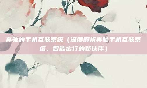 奔驰的手机互联系统(深度解析奔驰手机互联系统,智能出行的新伙伴)