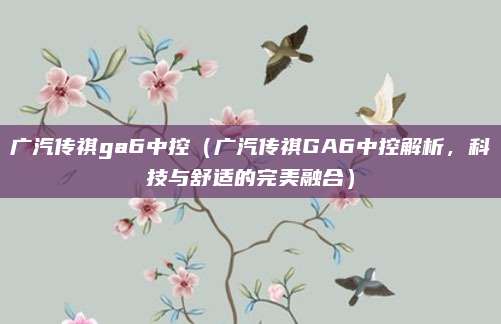 广汽传祺ga6中控(广汽传祺GA6中控解析,科技与舒适的完美融合)