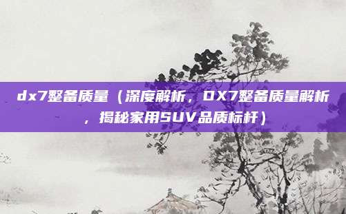 dx7整备质量(深度解析,DX7整备质量解析,揭秘家用SUV品质标杆)