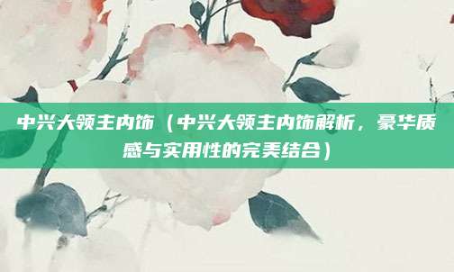 中兴大领主内饰(中兴大领主内饰解析,豪华质感与实用性的完美结合)