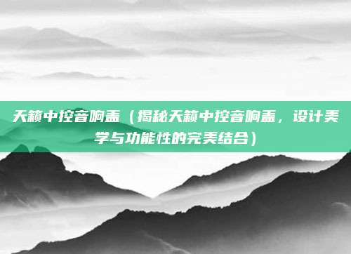 天籁中控音响盖（揭秘天籁中控音响盖，设计美学与功能性的完美结合）