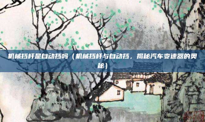 机械挡杆是自动挡吗（机械挡杆与自动挡，揭秘汽车变速器的奥秘）
