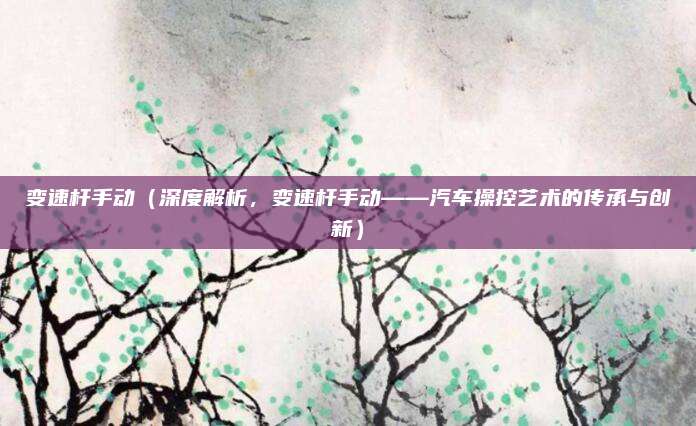 变速杆手动（深度解析，变速杆手动——汽车操控艺术的传承与创新）