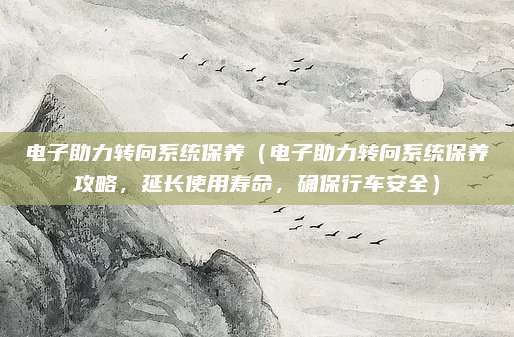 电子助力转向系统保养（电子助力转向系统保养攻略，延长使用寿命，确保行车安全）