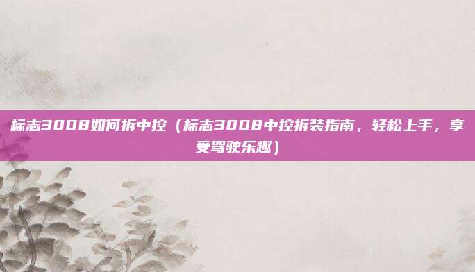 标志3008如何拆中控(标志3008中控拆装指南,轻松上手,享受驾驶乐趣)