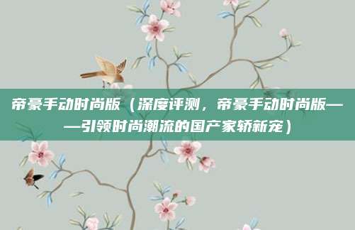 帝豪手动时尚版（深度评测，帝豪手动时尚版——引领时尚潮流的国产家轿新宠）