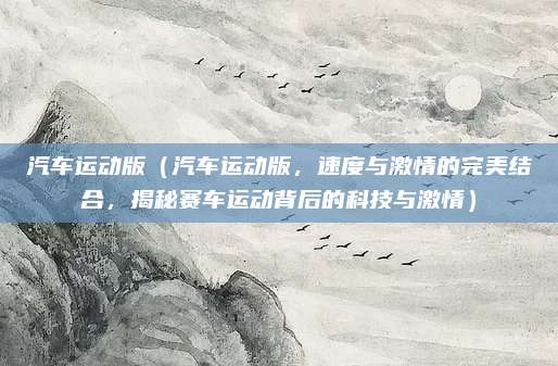 汽车运动版（汽车运动版，速度与激情的完美结合，揭秘赛车运动背后的科技与激情）