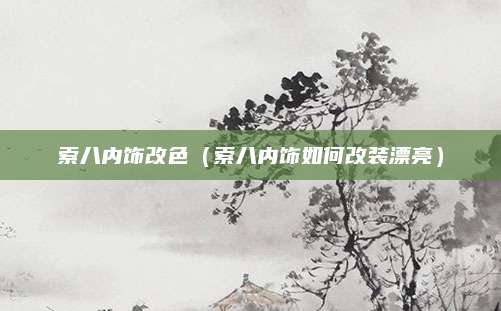 索八内饰改色(索八内饰如何改装漂亮)
