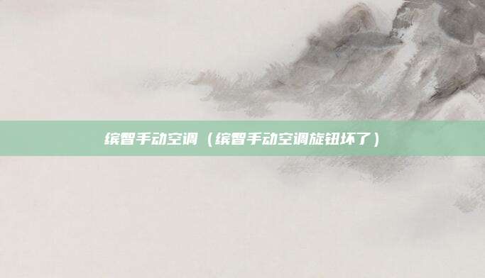 缤智手动空调(缤智手动空调旋钮坏了)