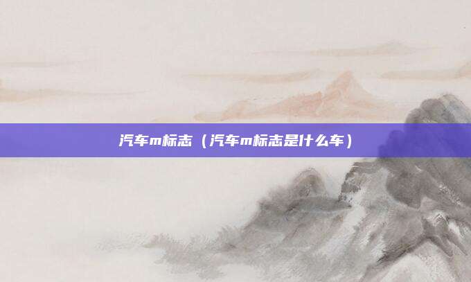 汽车m标志(汽车m标志是什么车)