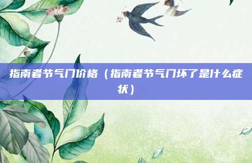 指南者节气门价格(指南者节气门坏了是什么症状)