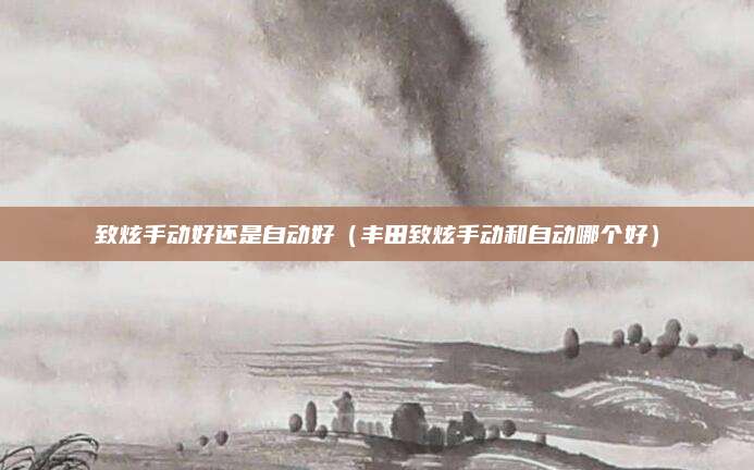致炫手动好还是自动好(丰田致炫手动和自动哪个好)
