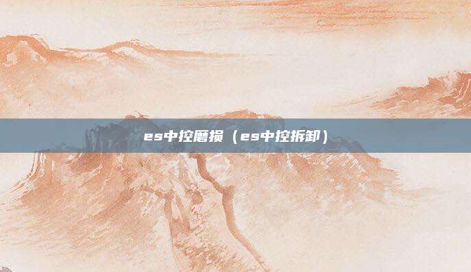 es中控磨损(es中控拆卸)