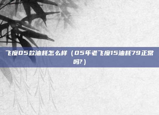 飞度05款油耗怎么样(05年老飞度15油耗79正常吗?)
