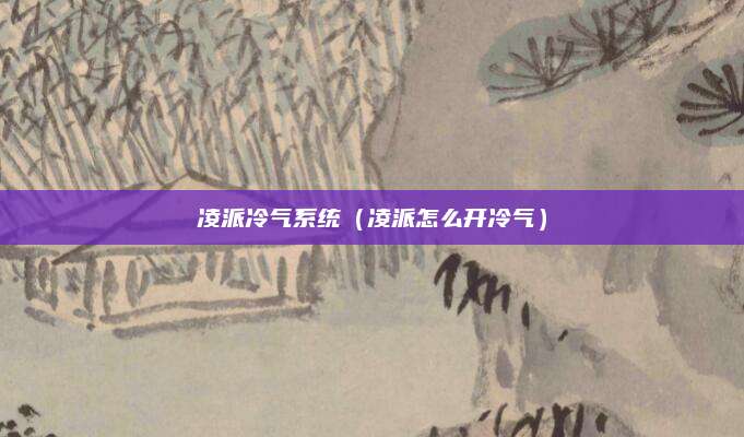 凌派冷气系统(凌派怎么开冷气)