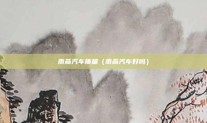 雨燕汽车质量(雨燕汽车好吗)