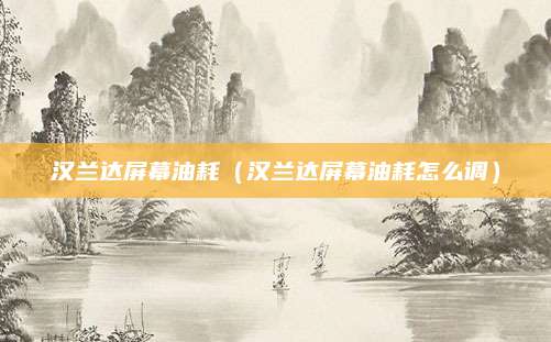 汉兰达屏幕油耗(汉兰达屏幕油耗怎么调)