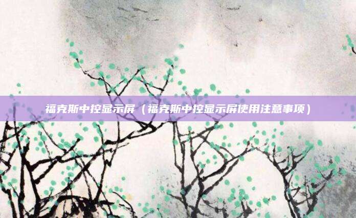 福克斯中控显示屏(福克斯中控显示屏使用注意事项)