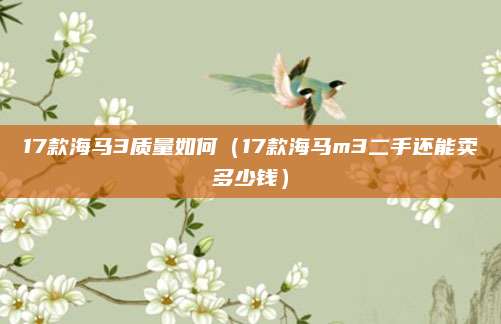 17款海马3质量如何(17款海马m3二手还能卖多少钱)