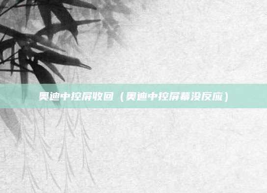 奥迪中控屏收回(奥迪中控屏幕没反应)