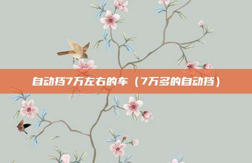 自动挡7万左右的车（7万多的自动挡）