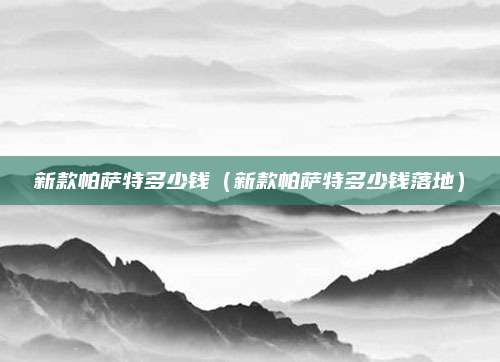 新款帕萨特多少钱(新款帕萨特多少钱落地)