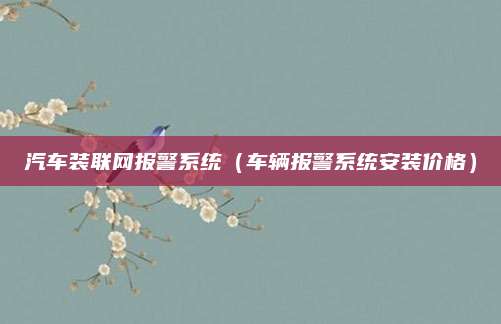 汽车装联网报警系统(车辆报警系统安装价格)