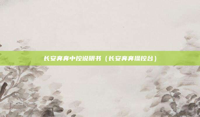 长安奔奔中控说明书(长安奔奔操控台)