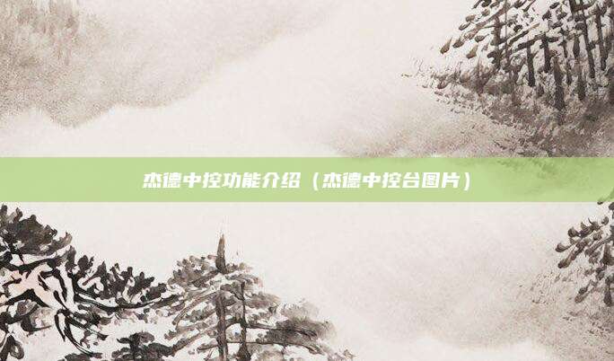 杰德中控功能介绍(杰德中控台图片)