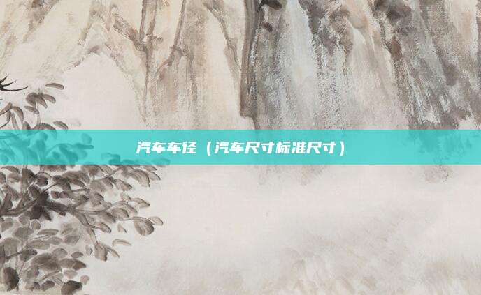 汽车车径(汽车尺寸标准尺寸)