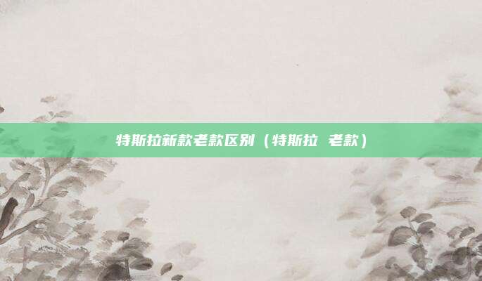 特斯拉新款老款区别（特斯拉 老款）