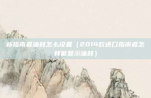 新指南者油耗怎么设置(2014款进口指南者怎样能显示油耗)