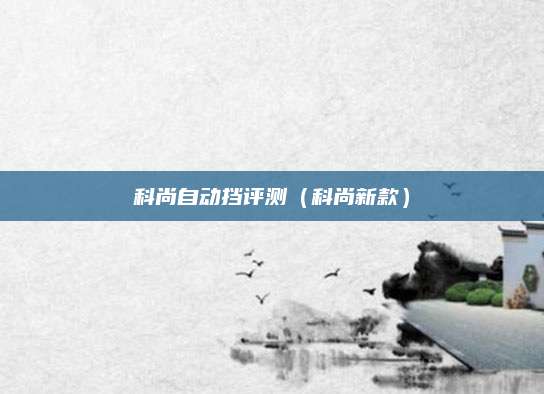 科尚自动挡评测(科尚新款)