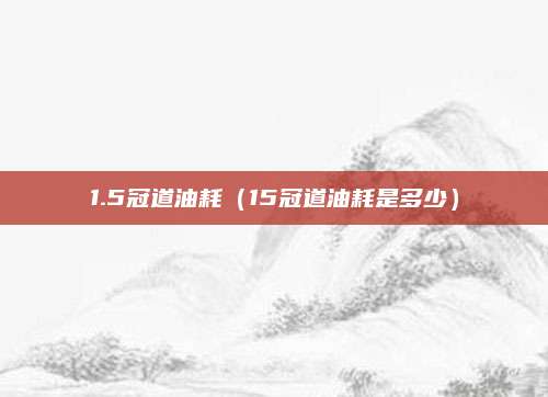 1.5冠道油耗（15冠道油耗是多少）