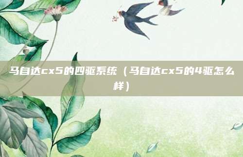 马自达cx5的四驱系统(马自达cx5的4驱怎么样)