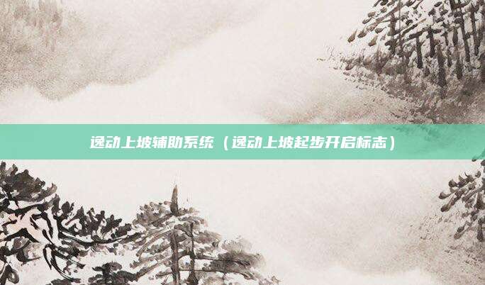 逸动上坡辅助系统(逸动上坡起步开启标志)