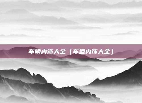 车辆内饰大全（车型内饰大全）
