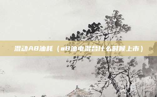 混动A8油耗(a8油电混合什么时候上市)