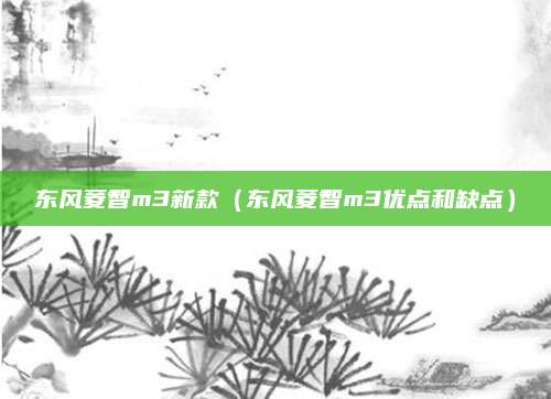 东风菱智m3新款（东风菱智m3优点和缺点）