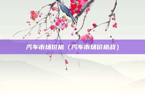 汽车市场价格(汽车市场价格战)