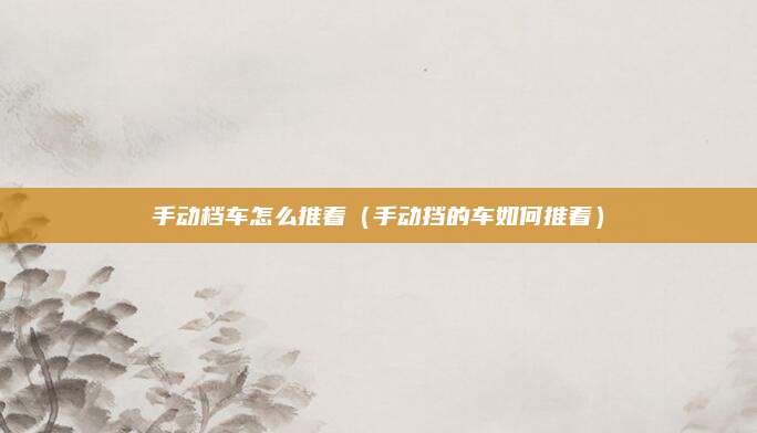 手动档车怎么推着(手动挡的车如何推着)