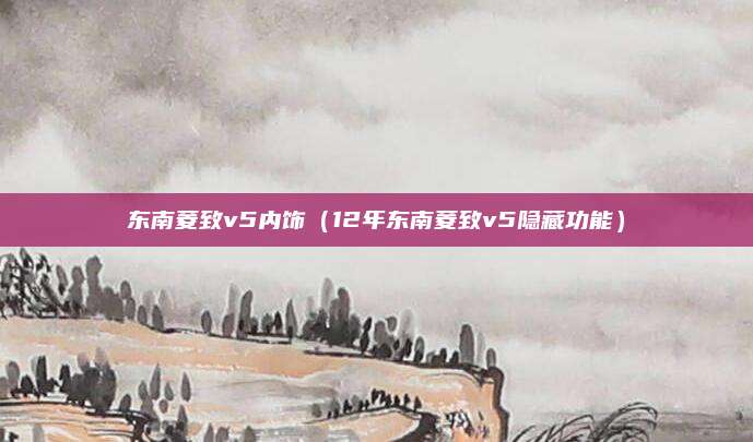 东南菱致v5内饰(12年东南菱致v5隐藏功能)