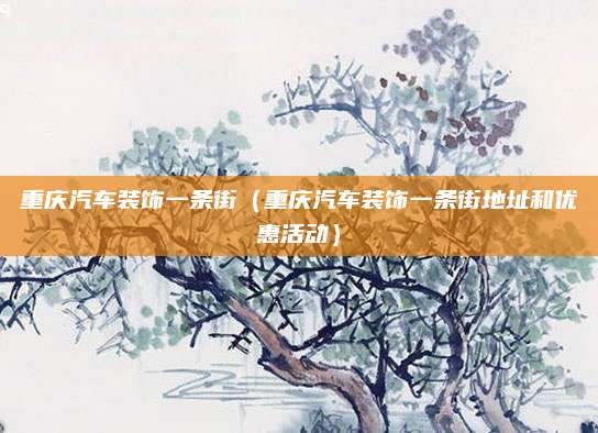 重庆汽车装饰一条街(重庆汽车装饰一条街地址和优惠活动)