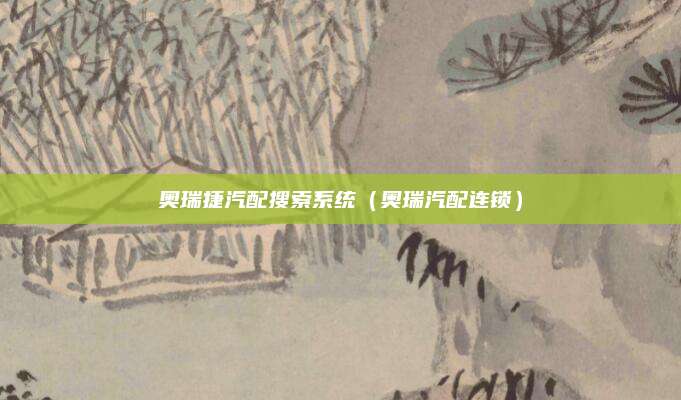奥瑞捷汽配搜索系统(奥瑞汽配连锁)