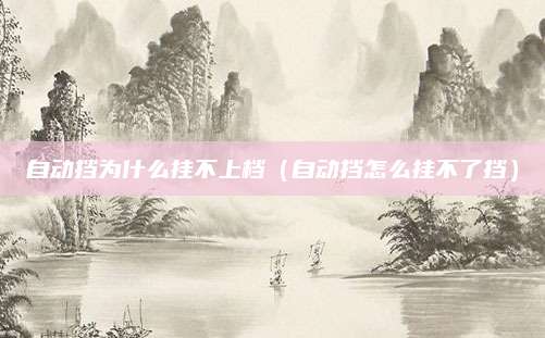 自动挡为什么挂不上档(自动挡怎么挂不了挡)
