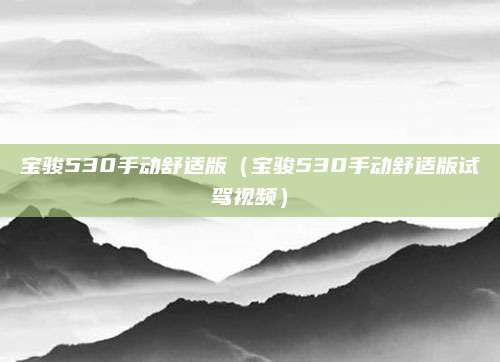 宝骏530手动舒适版(宝骏530手动舒适版试驾视频)