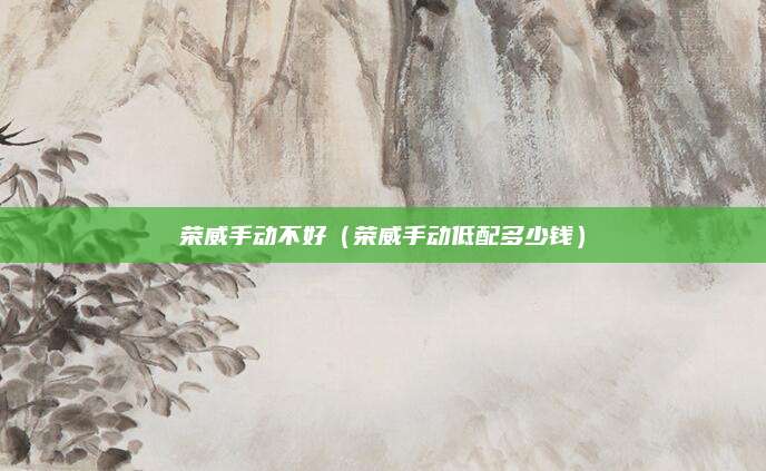 荣威手动不好(荣威手动低配多少钱)